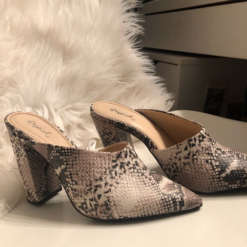 Snake Print Mules